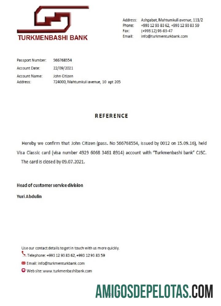 Referência de fechamento de Turkmenbashi no Turcomenistão exemplo